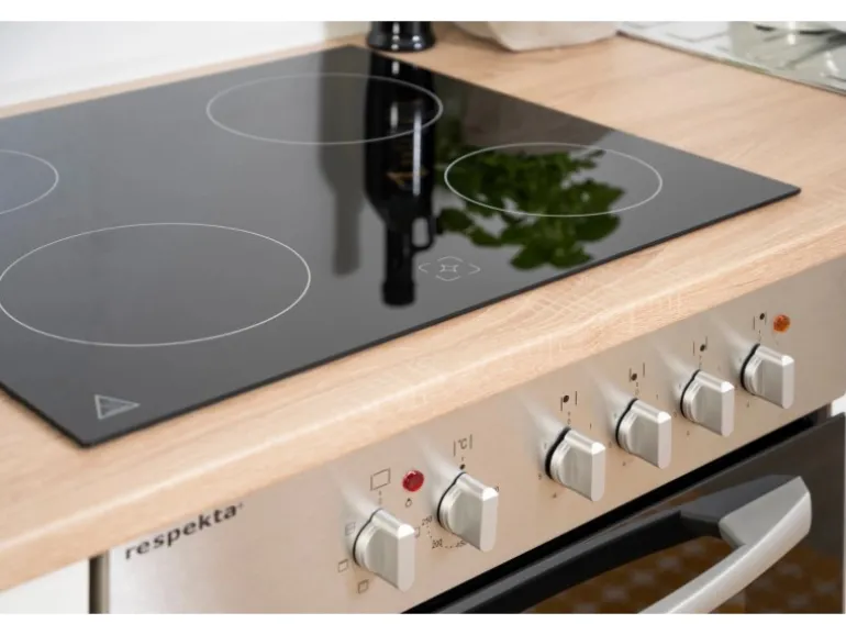 Respekta Winkelküche KBL310ESWSC 310 cm Weiß Sonoma Eiche Sägerau Nachbildung