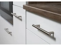Respekta Winkelküche KBL340EYWMISGKE 340 cm Weiß Eiche York Nachbildung