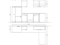 Respekta Winkelküche KBL310WGCG 310 x 172 cm Grau-Weiß-Butcher Nussbaum