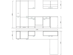Respekta Winkelküche KBL310WWCGKEG 310 x 172 cm Weiß-Butcher Nussbaum