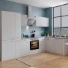 Respekta Winkelküche KBL310WWBSCGKEG 310 x 172 cm Weiß-Beton Optik