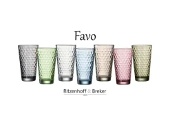 Ritzenhoff & Breker Favo Longdrinkgläser 400 ml 6er Set grün
