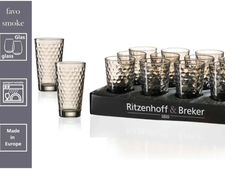 Ritzenhoff & Breker Favo Longdrinkgläser 400 ml 6er Set braun