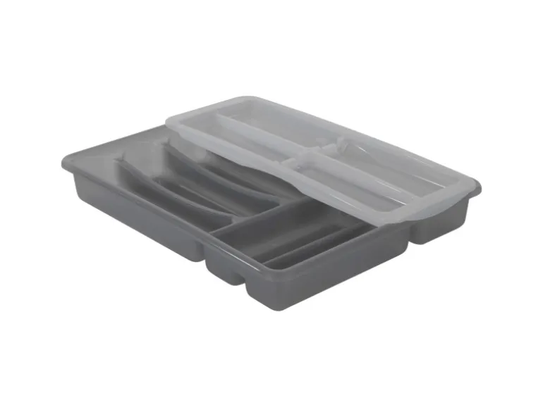 Rotho Besteckkasten Basic mit 6 Fächer Topglide Anthrazit