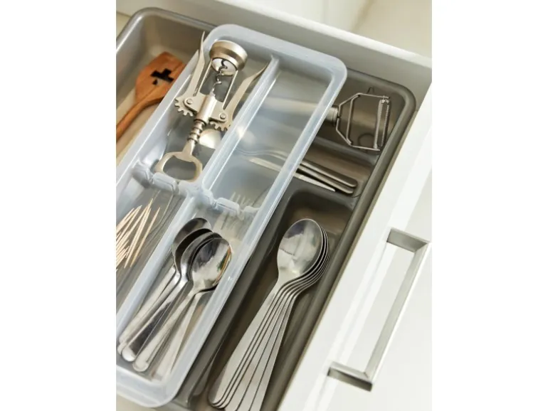 Rotho Besteckkasten Basic mit 6 Fächer Topglide Anthrazit