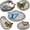 Sanders & Sanders Wandtattoo Kieselsteine Grau Gelb und Blau 30 x 30 cm 600334