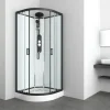 Sanotechnik Komplettdusche Epic Rund Schwarz 235 cm x 90 cm x 90 cm