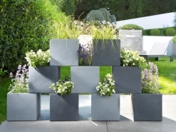 Scheurich Pflanzgefäß C-Cube 240 28,5 cm x  28,5 cm Stony Grey