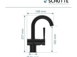 Schütte Waschtischarmatur Cornwall Schwarz Matt