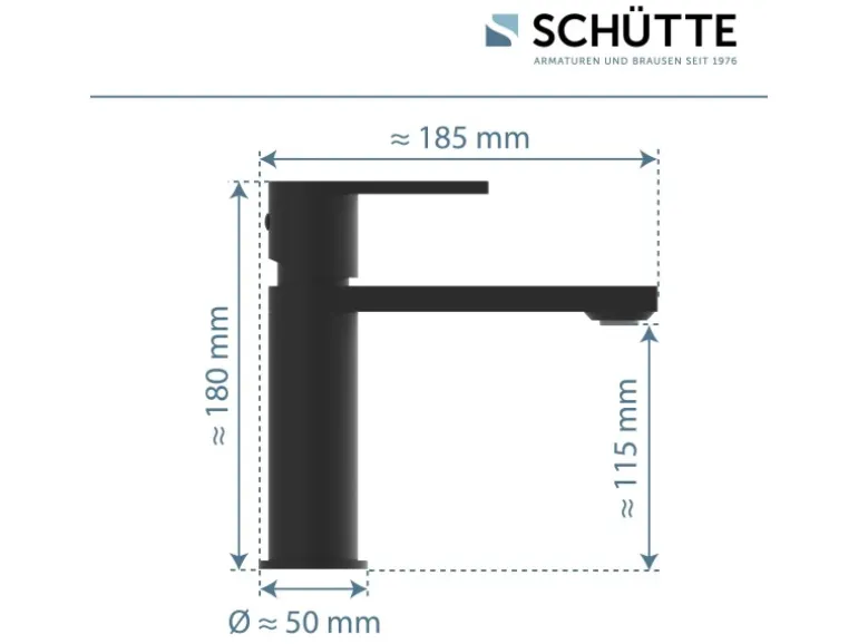 Schütte Waschtischarmatur Manhattan Schwarz Matt