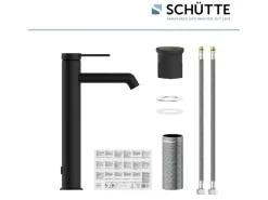 Schütte Waschtischarmatur Los Angeles für Aufsatzwaschbecken Schwarz Matt