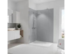 Schulte Duschrückwand-Set Ecke Asymmetrisch DecoDesign 255 cm x 120 cm Hellgrau