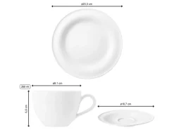 Seltmann Weiden Beat Coor Glaze Kaffeeservice 18-teilig Weiß