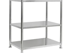 shelfr Edelstahl Schwerlastregal bis 60 kg auf 3 Ebenen 61 x 36 x 82 cm
