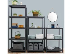 shelfr Industrial Design Metallregal auf 3 Ebenen 61 x 41 x 90 cm Schwarz
