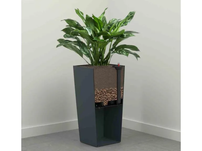 Siena Garden Pflanzgefäß Modern Nizza Graphit 25x25x46,5 cm