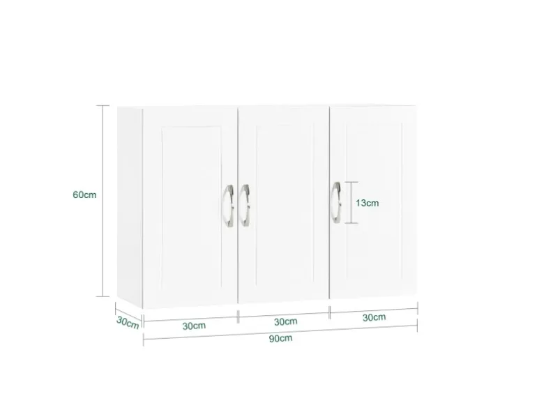 SoBuy Hängeschrank Badezimmerschrank mit Verstellbarem Regal 90x60x30cm Weiß FRG231-L-W