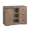 SoBuy Kücheninsel Freistehend Küchenschrank Sideboard Vintagebraun KNL08-N