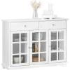 SoBuy Küchenschrank Kücheninsel Kommode Sideboard Buffet Weiß FSB77-W