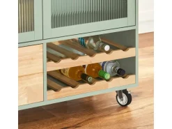 SoBuy Küchenwagen mit Arbeitsplatte Kücheninsel Rollwagen Grün FKW114-GR