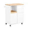 SoBuy Küchenwagen mit Arbeitsplatte Servierwagen Weiß 72x84x40cm FKW123-WN