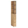 SoBuy Nischenregal mit Rollen und 3 Schubladen Schmal 20x170x40cm NSR13-N