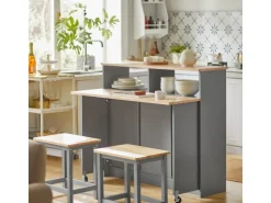 SoBuy Sideboard Kücheninsel mit Arbeitsfläche Küchenschrank Kommode FSB36-HG