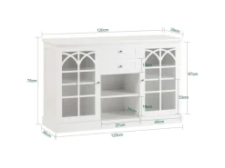 SoBuy Sideboard Küchenschrank Kommode Flurschrank Buffet Weiß FSB79-W