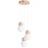 Sollux Lighting Hängeleuchte Pekka 3P Weiß/Naturfarbenes Holz