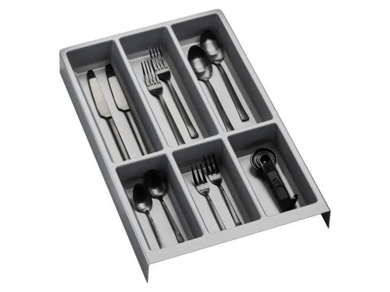 SOTECH Besteckeinsatz SEPARADO Individual Silbergrau Genarbt 300 x 474 x 51 mm Schubladeneinsatz Ab 40cm Schrankbreite