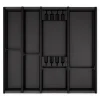 SOTECH Cuisio Besteckeinsatz 55mm Höhe Transluzent Anthrazit mit Messerblock Für Blum Legrabox 473mm Korpusbreite 600mm