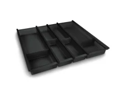 SOTECH Cuisio Besteckeinsatz 55mm Höhe Transluzent Anthrazit mit Messerblock Für Blum Legrabox 473mm Korpusbreite 600mm
