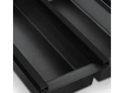 SOTECH Cuisio Besteckeinsatz 55mm Höhe Transluzent Anthrazit mit Messerblock Für Blum Legrabox 473mm Korpusbreite 600mm