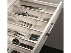 SOTECH Cuisio Besteckeinsatz 900 mm Höhe 55 mm Transluzent Weiß mit Messerblock