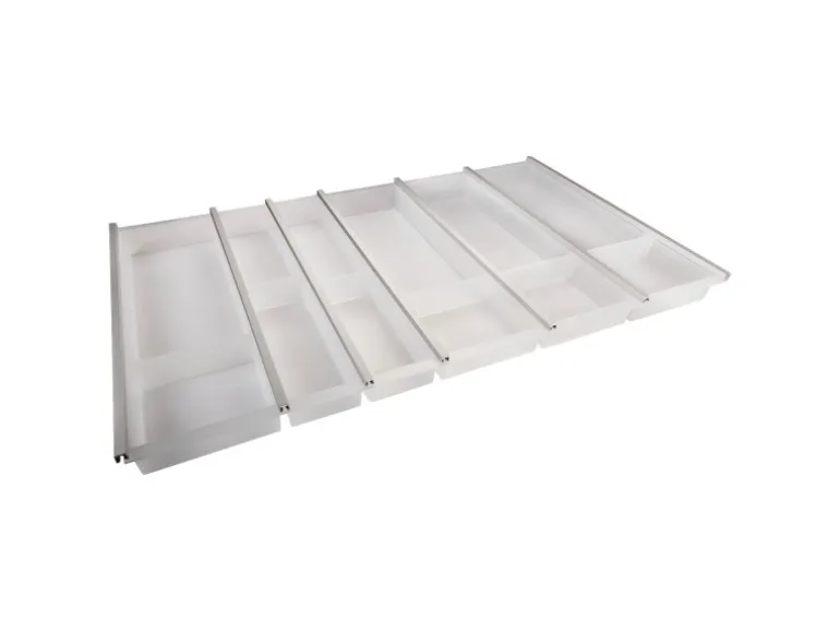 SOTECH Cuisio Besteckeinsatz 900 mm Höhe 55 mm Transluzent Weiß mit Messerblock