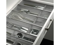 SOTECH Cuisio Besteckeinsatz 55mm Transluzent Graphitgrau mit Messerblock Für Blum Legrabox 473mm Korpusbreite 1000mm