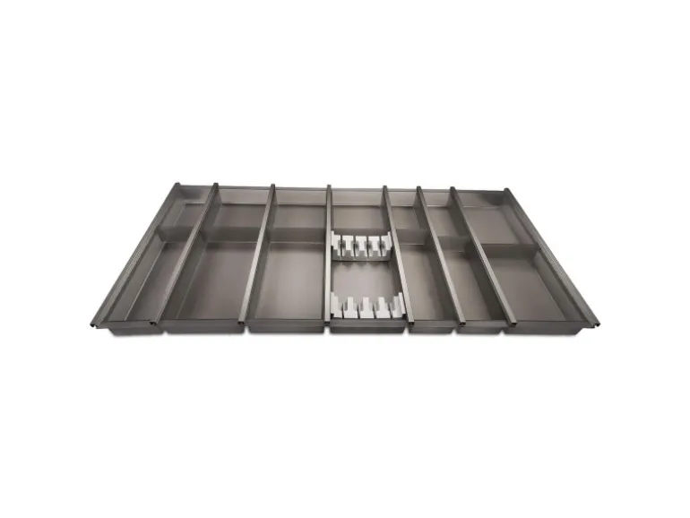 SOTECH Cuisio Besteckeinsatz 1000 mm Höhe 55 mm Transluzent Graphitgrau mit Messerblock