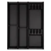 SOTECH Cuisio Besteckeinsatz Höhe 55mm Transluzent Anthrazit mit Messerblock Für Blum Legrabox 473mm Korpusbreite 450mm