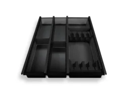 SOTECH Cuisio Besteckeinsatz Höhe 55mm Transluzent Anthrazit mit Messerblock Für Blum Legrabox 473mm Korpusbreite 450mm