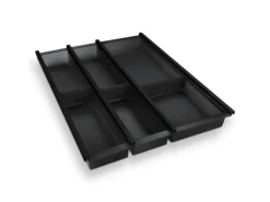 SOTECH Cuisio Besteckeinsatz Höhe 55mm Transluzent Anthrazit mit Messerblock Für Blum Legrabox 473mm Korpusbreite 450mm