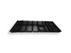 SOTECH Cuisio Besteckeinsatz Höhe 55mm Transluzent Anthrazit mit Messerblock Für Blum Legrabox 473mm Korpusbreite 1200mm
