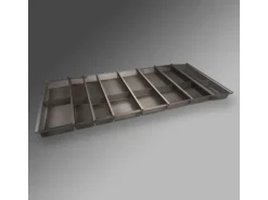 SOTECH Cuisio Besteckeinsatz 1200 mm Höhe 55 mm Transluzent Graphitgrau mit Messerblock