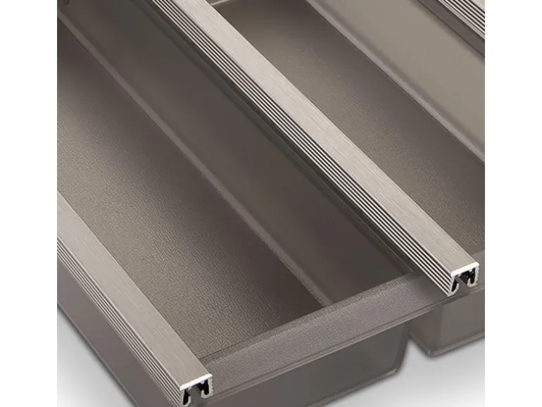 SOTECH Cuisio Besteckeinsatz 900 mm Höhe 55 mm Transluzent Graphitgrau mit Messerblock