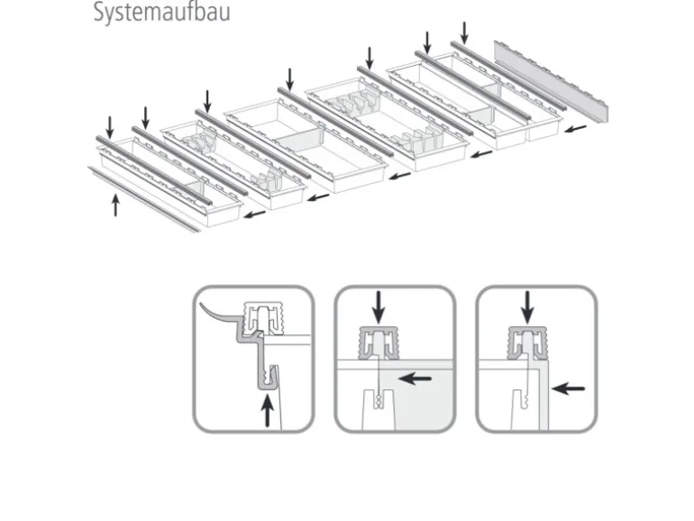 SOTECH Cuisio Besteckeinsatz 900 mm Höhe 55 mm Transluzent Graphitgrau mit Messerblock