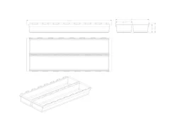 SOTECH Cuisio Gewürzeinsatz 600 mm Höhe 55 mm Transluzent Graphitgrau