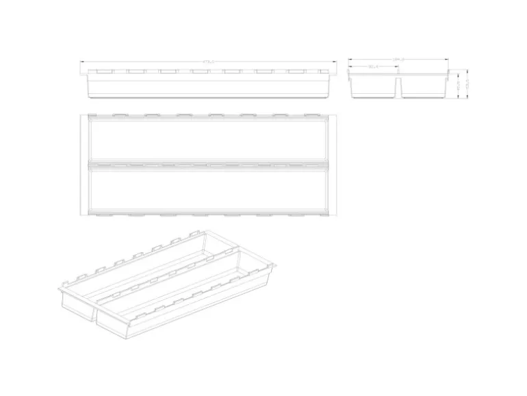 SOTECH Cuisio Gewürzeinsatz 600 mm Höhe 55 mm Transluzent Graphitgrau