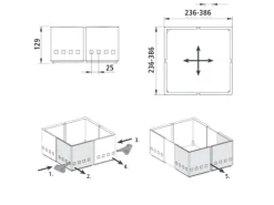 SOTECH 3er Set Organisationsrahmen CuisioFlex 129 mm Höhe Stufenlos Verstellbar von 236 - 386 mm inkl. Anti-Rutsch-Füße