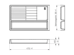 SOTECH Mehrzweckeinsatz SEPARADO Individual Silbergrau Genarbt 300x474x51mm Schubladeneinsatz inkl. Bambus Messereinsatz
