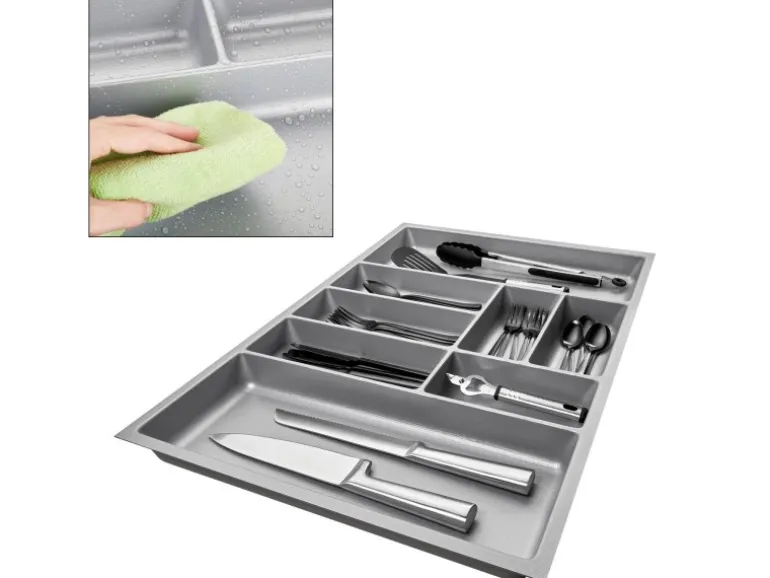 SOTECH ORGA-BOX-3 Besteckeinsätze Tiefe 473 mm Höhe 50,5 mm Silbergrau Schubladeneinsätze Breite 691 mm