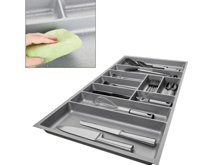 SOTECH ORGA-BOX-3 Besteckeinsätze Tiefe 473 mm Höhe 50,5 mm Silbergrau Schubladeneinsätze Breite 891 mm